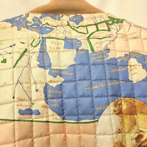 Begedor vtg quilted silk bomber jacket native meso-Americans Columbus jaguars - Picture 12 of 13